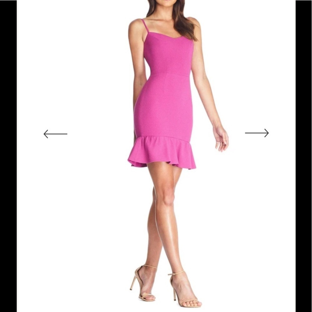 Dress the population Mira dress in hibiscus pink